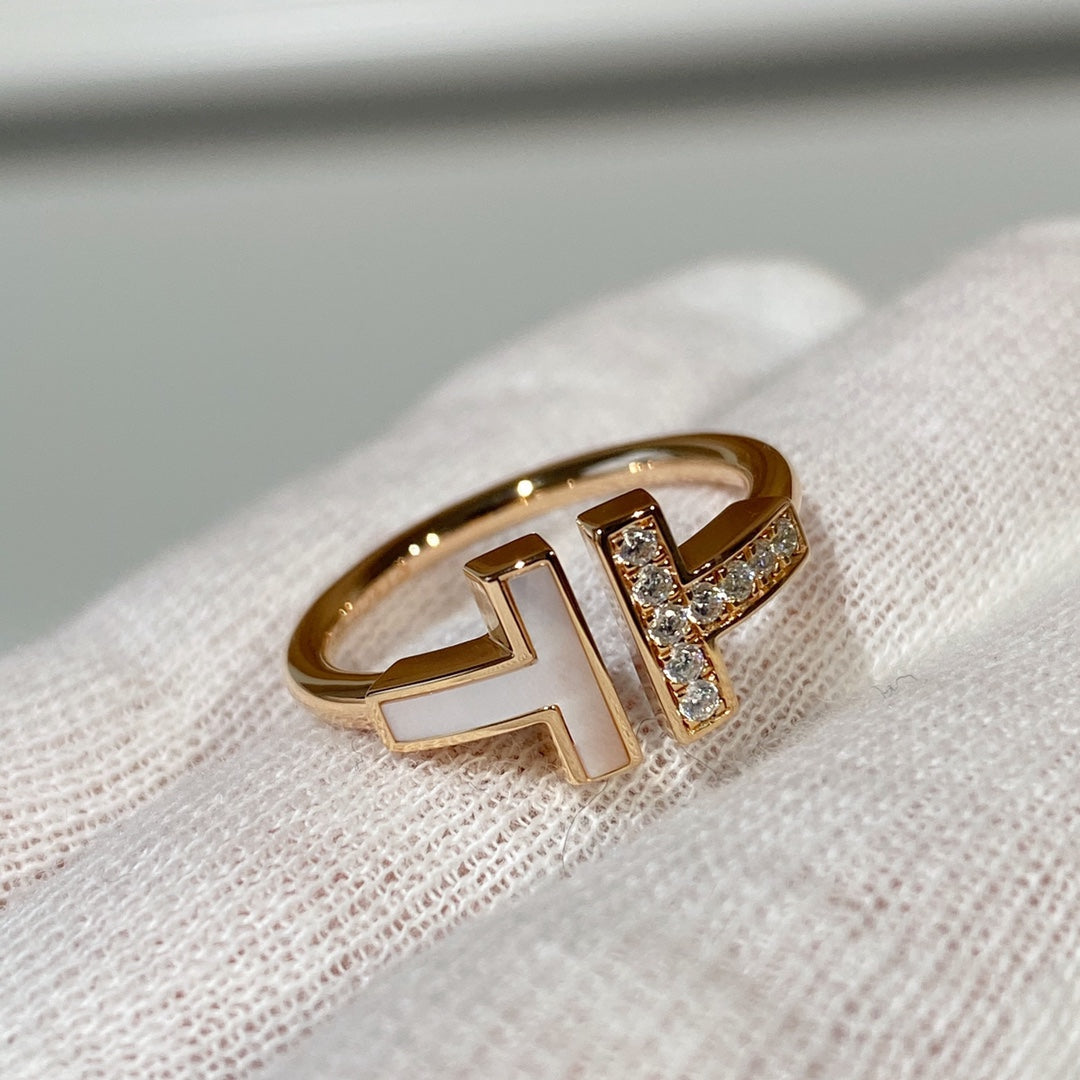 [Regalia Jewels]T WIRE MOP DIAMOND RING PINK GOLD