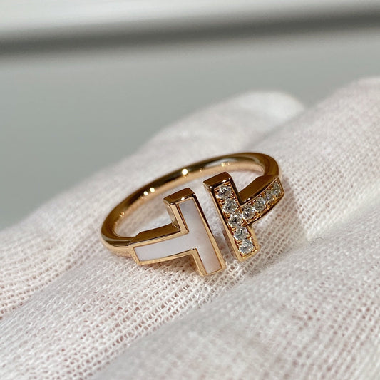[Regalia Jewels]T WIRE MOP DIAMOND RING PINK GOLD