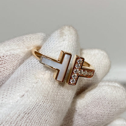 [Regalia Jewels]T WIRE MOP DIAMOND RING PINK GOLD