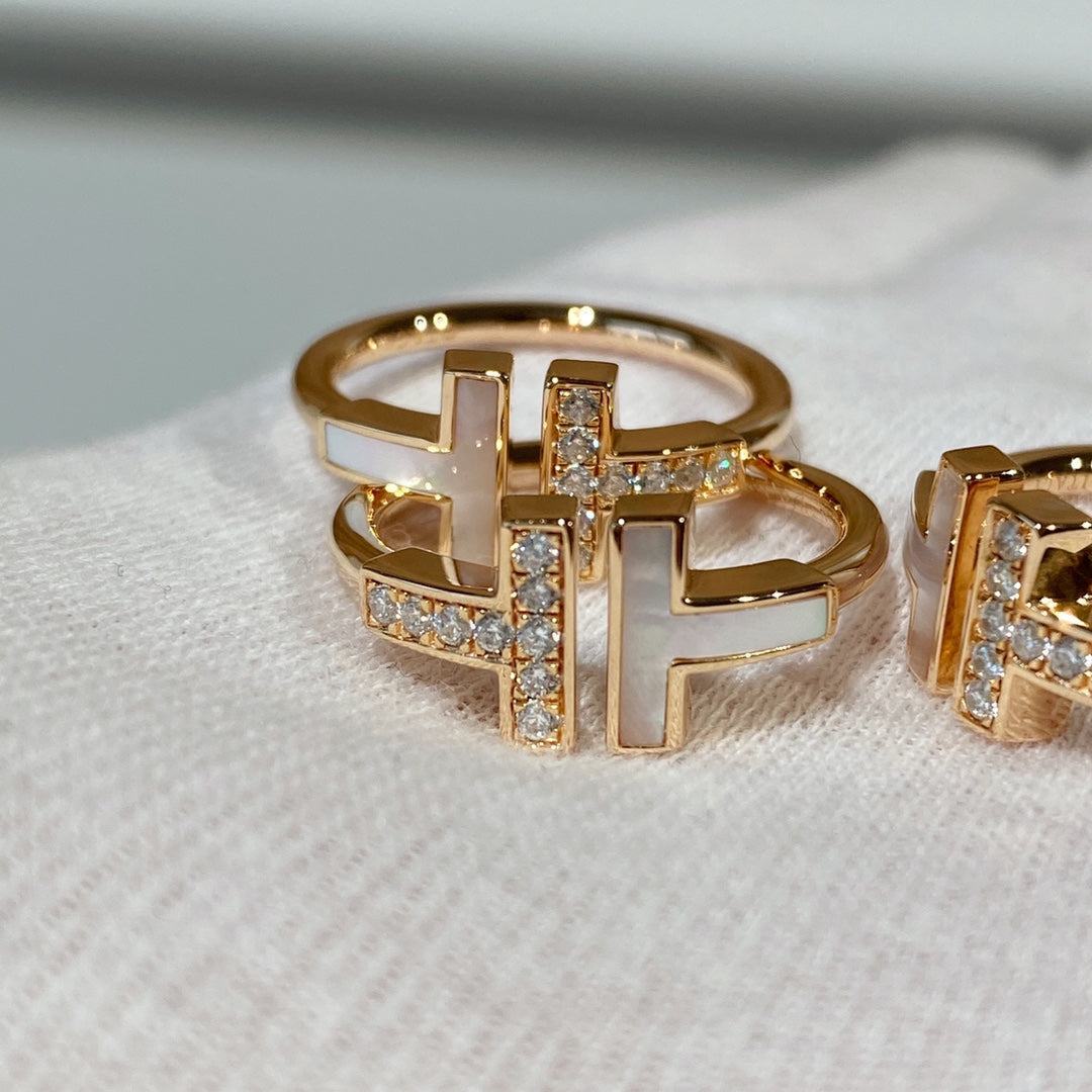 [Regalia Jewels]T WIRE MOP DIAMOND RING PINK GOLD
