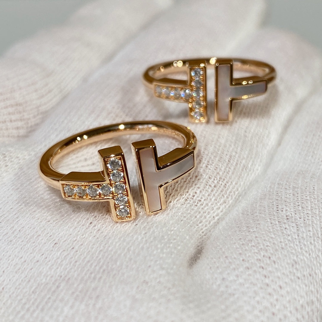 [Regalia Jewels]T WIRE MOP DIAMOND RING PINK GOLD