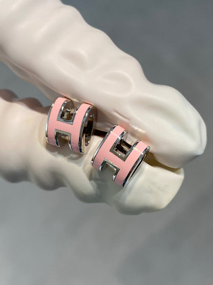 [Regalia Jewelry]MINI POP H SILVER EARRINGS PINK