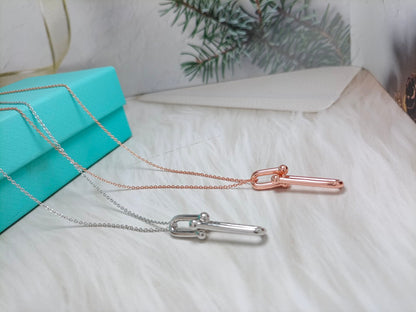 [Regalia Jewels]HARDWEAR DROP DOUBLE LINK PEDANT NECKLACE