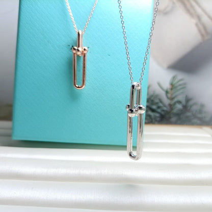 [Regalia Jewels]HARDWEAR DROP DOUBLE LINK PEDANT NECKLACE