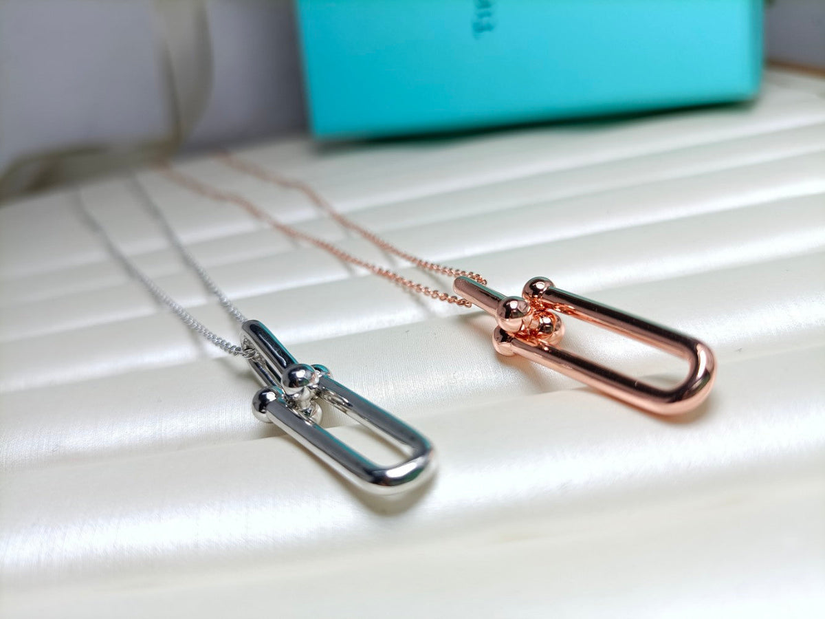 [Regalia Jewels]HARDWEAR DROP DOUBLE LINK PEDANT NECKLACE