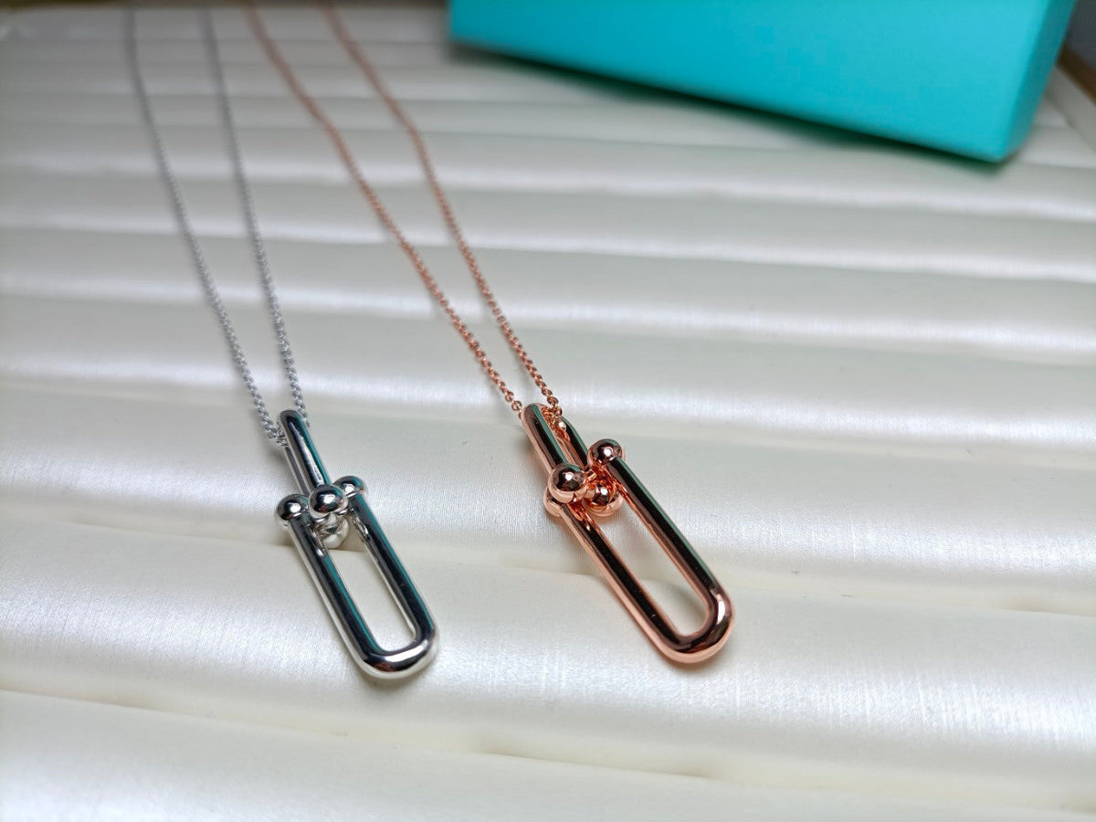 [Regalia Jewels]HARDWEAR DROP DOUBLE LINK PEDANT NECKLACE