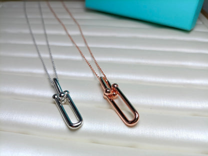 [Regalia Jewels]HARDWEAR DROP DOUBLE LINK PEDANT NECKLACE