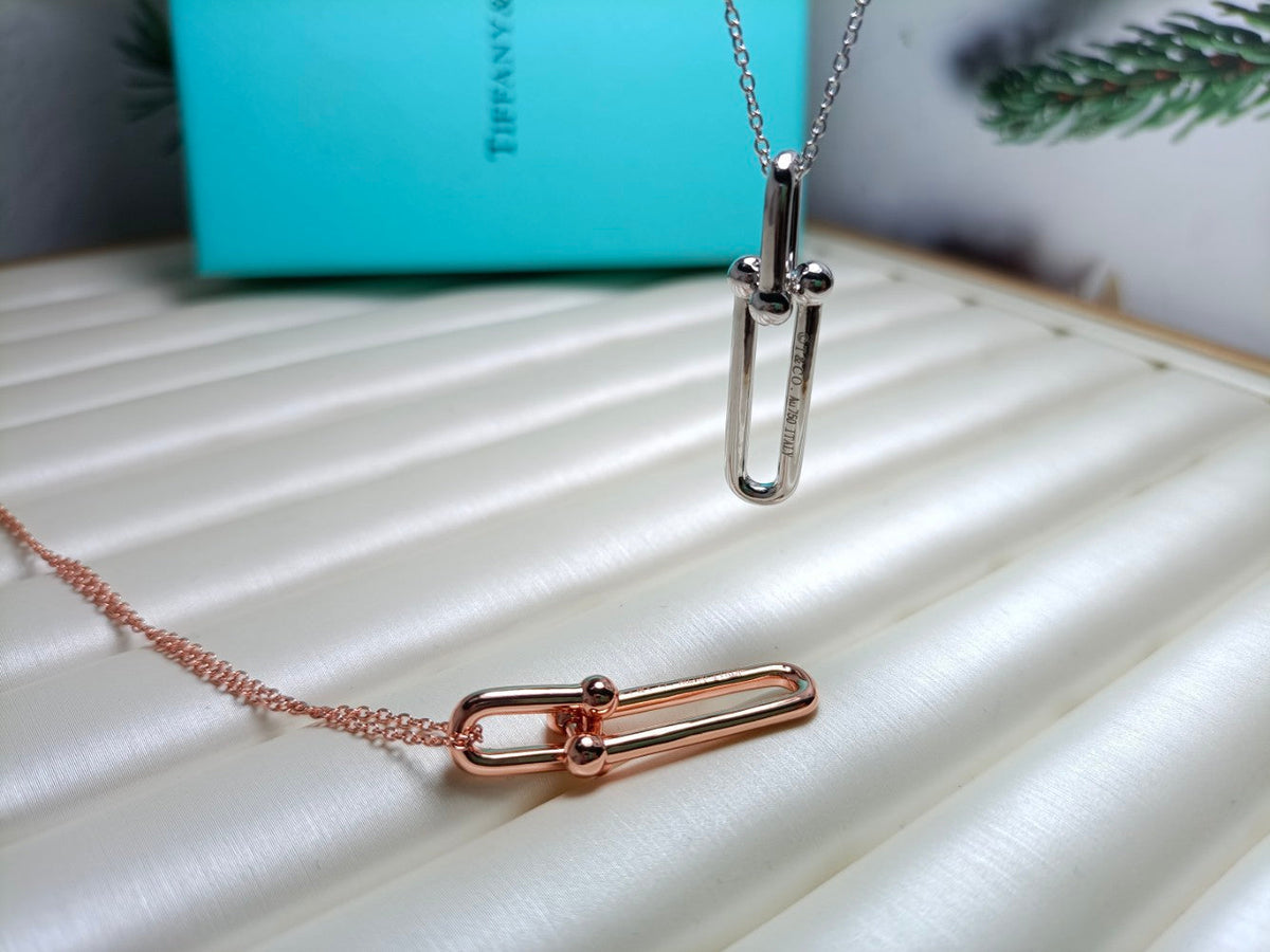 [Regalia Jewels]HARDWEAR DROP DOUBLE LINK PEDANT NECKLACE