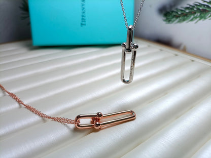 [Regalia Jewels]HARDWEAR DROP DOUBLE LINK PEDANT NECKLACE
