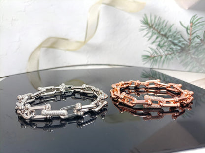 [Regalia Jewels]HARDWEAR BRACELET PINK GOLD AND SILVER DIAMOND