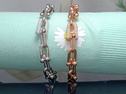 [Regalia Jewels]HARDWEAR BRACELET PINK GOLD AND SILVER DIAMOND