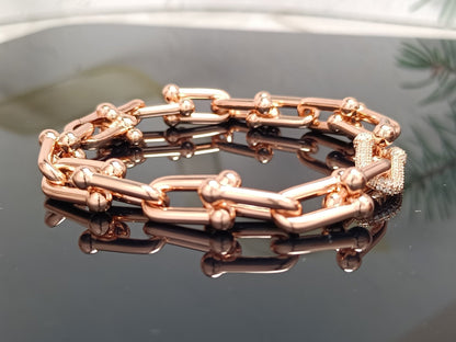 [Regalia Jewels]HARDWEAR BRACELET PINK GOLD AND SILVER DIAMOND
