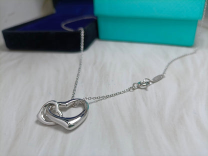 [Regalia Jewels]DOUBLE HEART SILVER NECKLACE