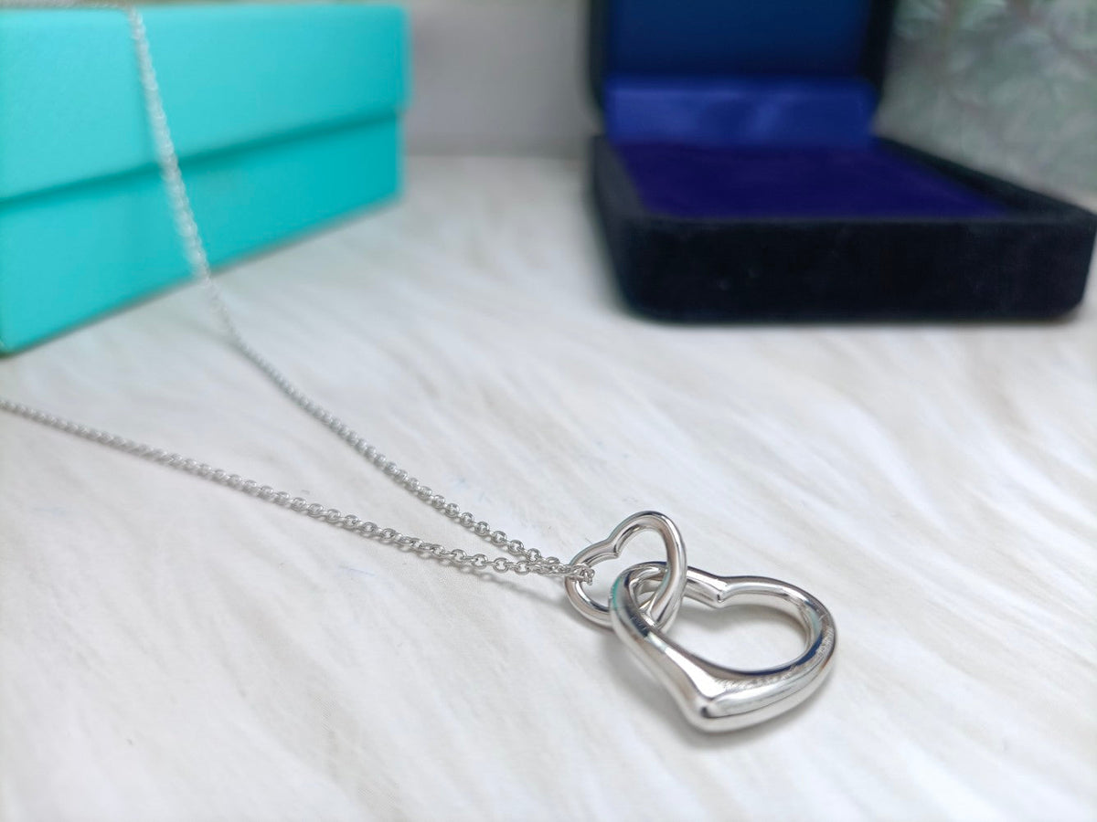 [Regalia Jewels]DOUBLE HEART SILVER NECKLACE