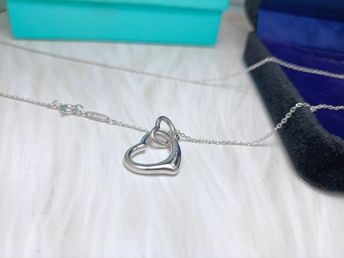 [Regalia Jewels]DOUBLE HEART SILVER NECKLACE