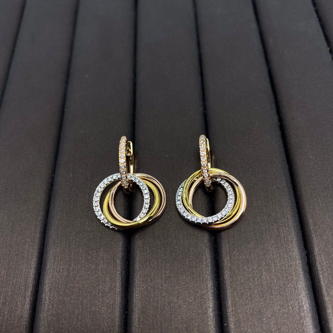 [Regalia Jewels]TRINITY EARRINGS GOLD DIAMOND
