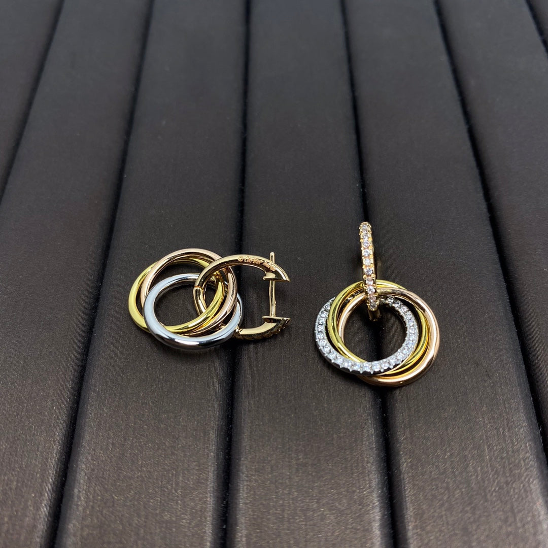 [Regalia Jewels]TRINITY EARRINGS GOLD DIAMOND