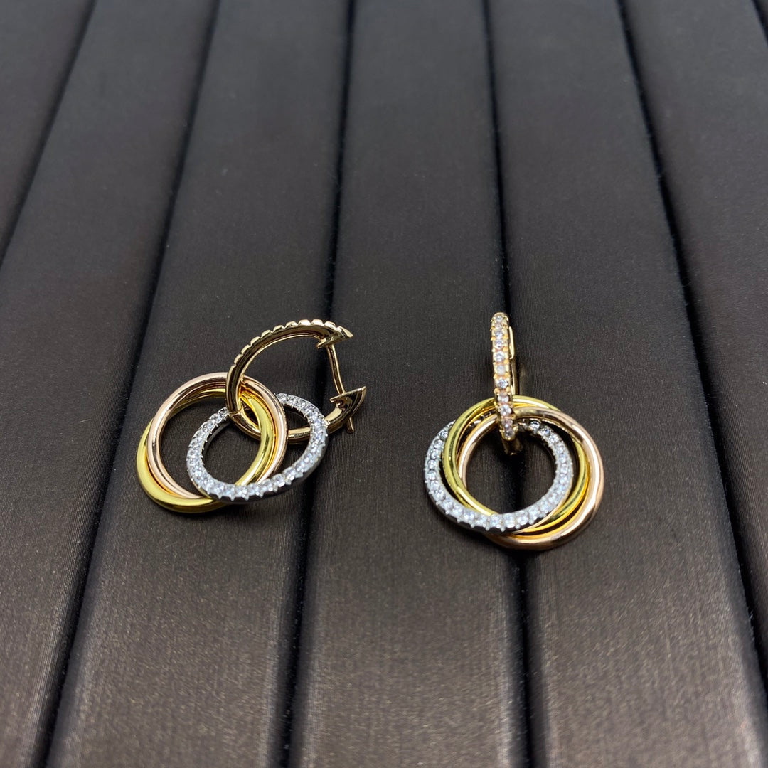 [Regalia Jewels]TRINITY EARRINGS GOLD DIAMOND