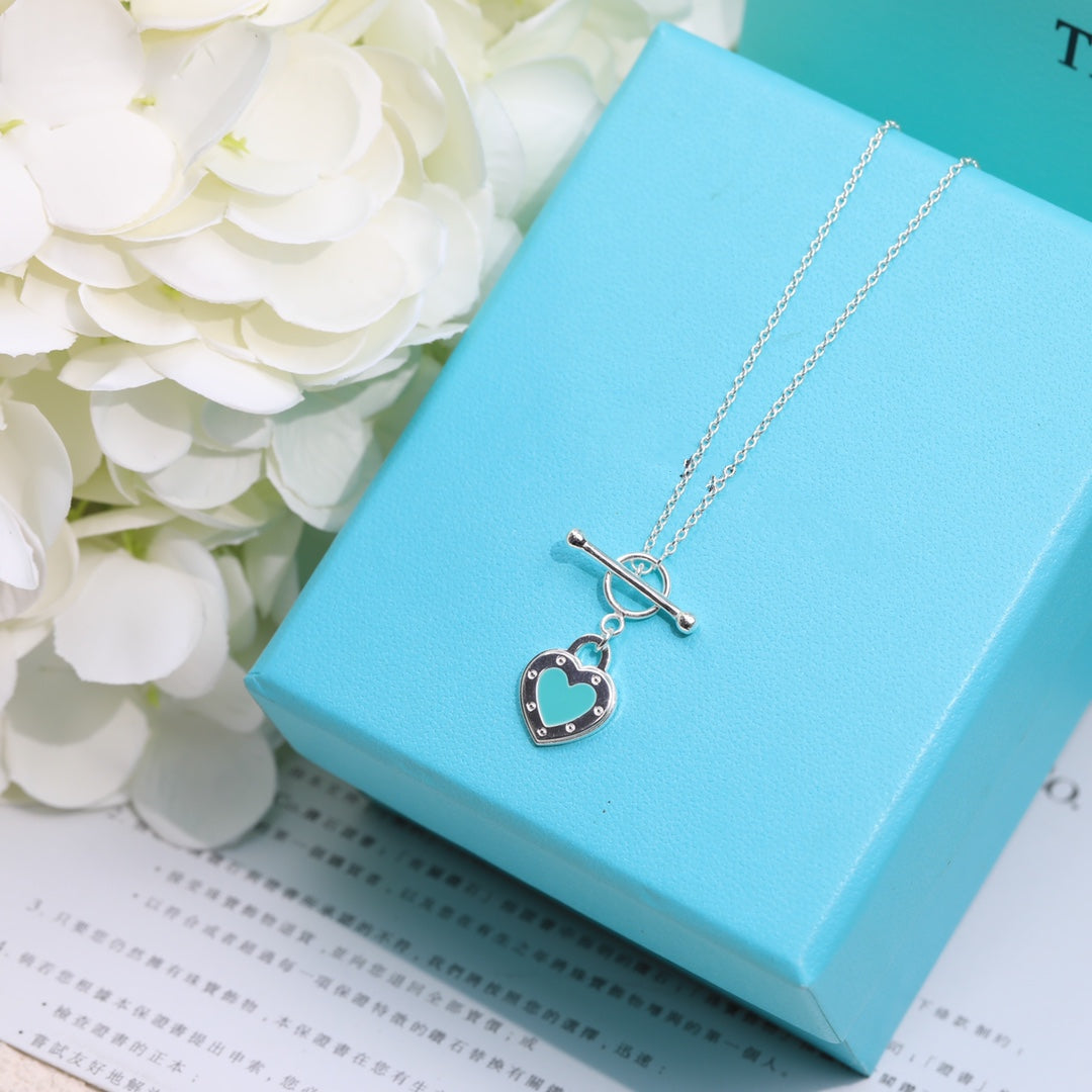 [Regalia Jewels]DOUBLE HEART BLUE NECKLACE