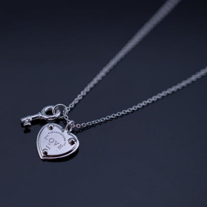 [Regalia Jewels]KEY AND HEART SILVER NECKLACE