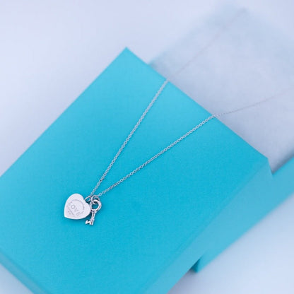 [Regalia Jewels]KEY AND HEART SILVER NECKLACE