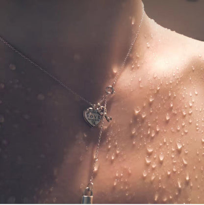 [Regalia Jewels]KEY AND HEART SILVER NECKLACE