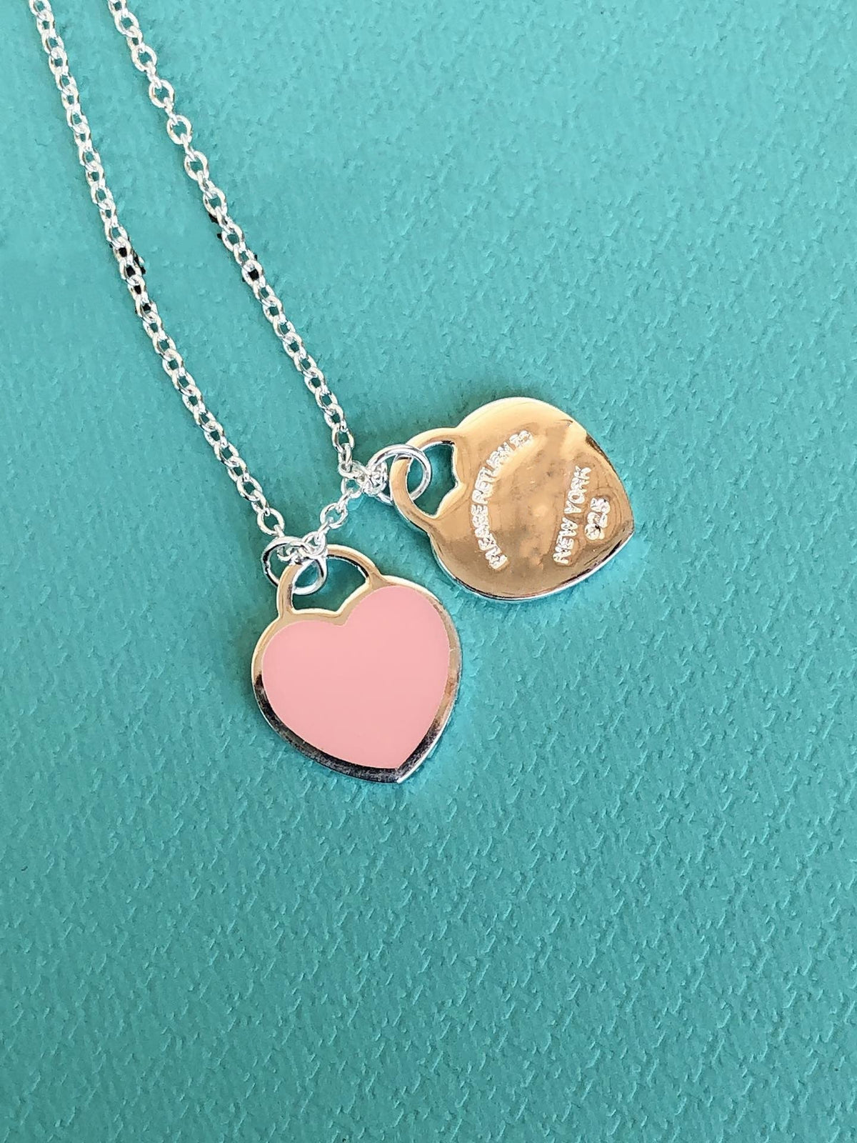 [Regalia Jewels]DOUBLE HEART PEDANT SILVER NECKLACE