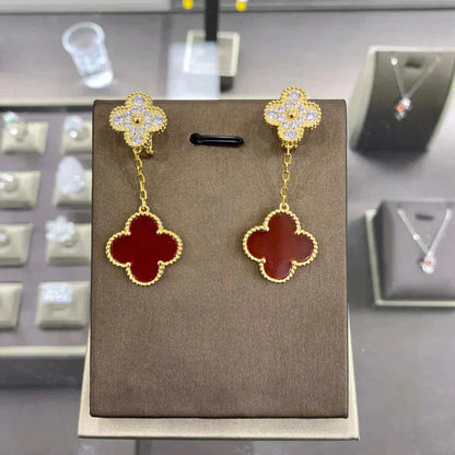 [Regalia Jewelry]CLOVER  2 MOTIFS  DIAMOND  EARRINGS (MULTIPLE CHOICESç´