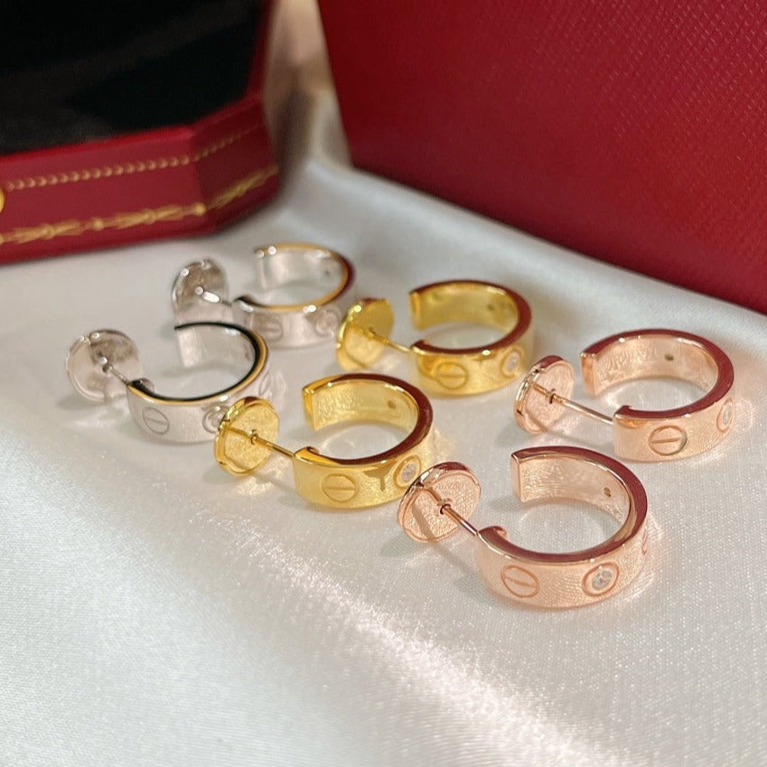 [Regalia Jewelry]LOVE EARRINGS 5.7MM 2 DIAMONDS