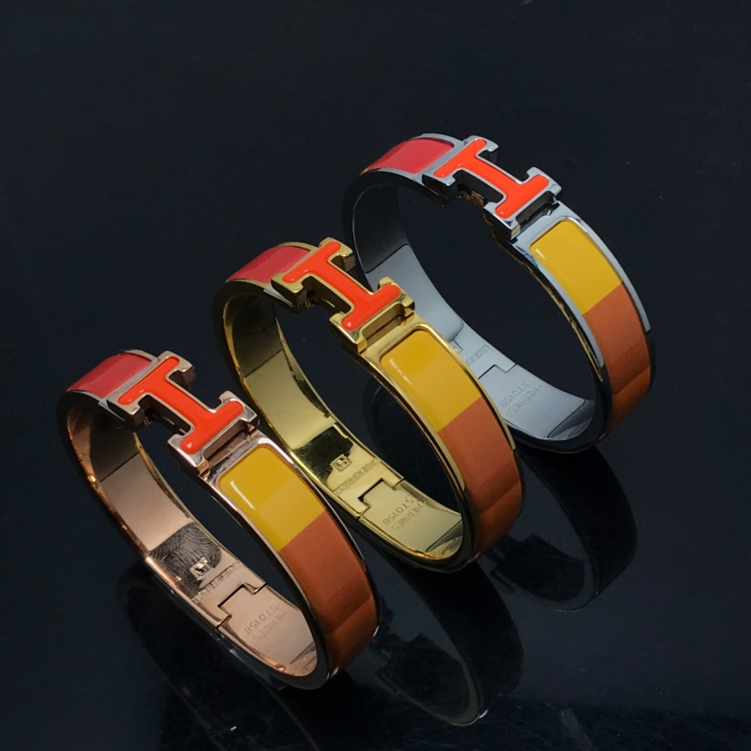 [Regalia Jewelry]H BRACELET ORANGE RAINBOW CERAMIC