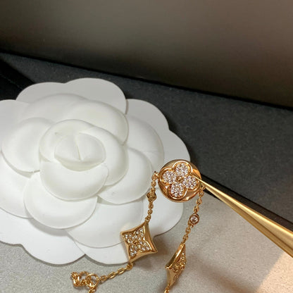 [Regalia Jewelry]STAR AND SUN 4 MOTIFS GOLD DIAMONDS BRACELET
