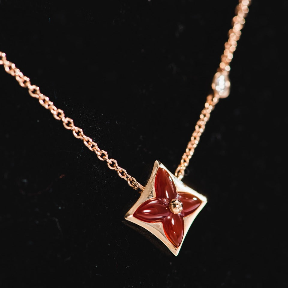 [Regalia Jewelry]STAR NECKLACE PINK GOLD 1 DIAMOND