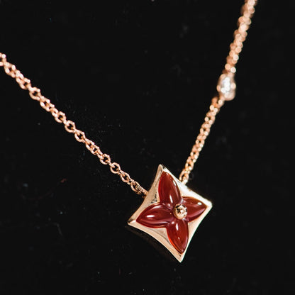 [Regalia Jewelry]STAR NECKLACE PINK GOLD 1 DIAMOND