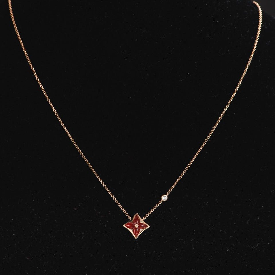 [Regalia Jewelry]STAR NECKLACE PINK GOLD 1 DIAMOND