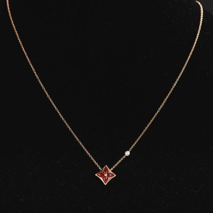 [Regalia Jewelry]STAR NECKLACE PINK GOLD 1 DIAMOND