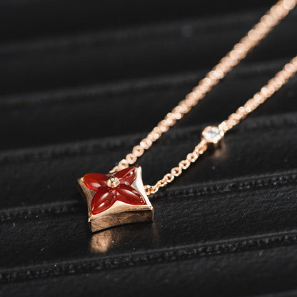 [Regalia Jewelry]STAR NECKLACE PINK GOLD 1 DIAMOND