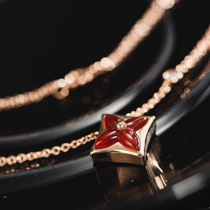 [Regalia Jewelry]STAR NECKLACE PINK GOLD 1 DIAMOND