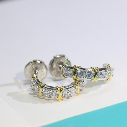 [Regalia Jewels]TWENTY STONE HOOP GOLD EARRINGS