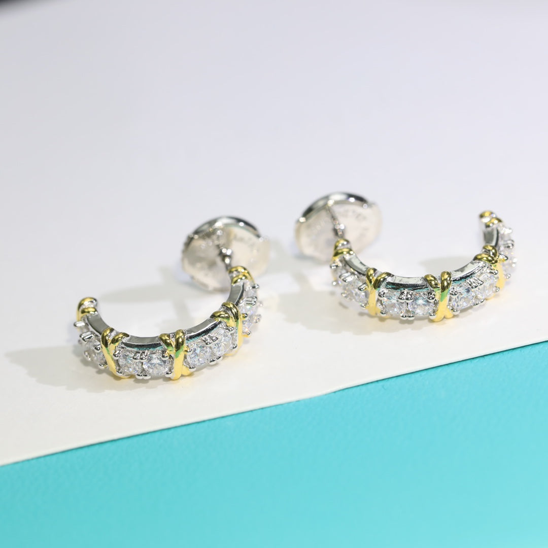 [Regalia Jewels]TWENTY STONE HOOP GOLD EARRINGS
