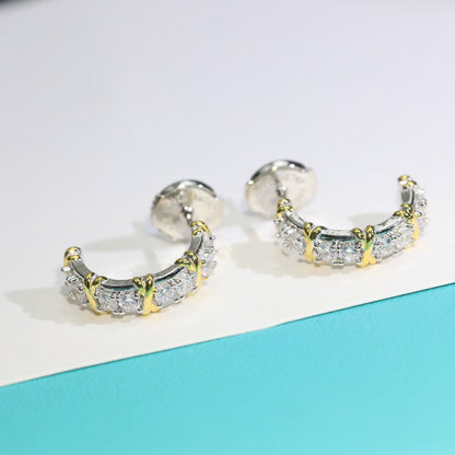 [Regalia Jewels]TWENTY STONE HOOP GOLD EARRINGS