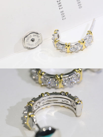 [Regalia Jewels]TWENTY STONE HOOP GOLD EARRINGS