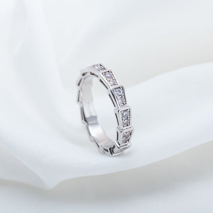 [Regalia Jewelry]SERPENTI RING SILVER DIAMOND PAVED 3MM