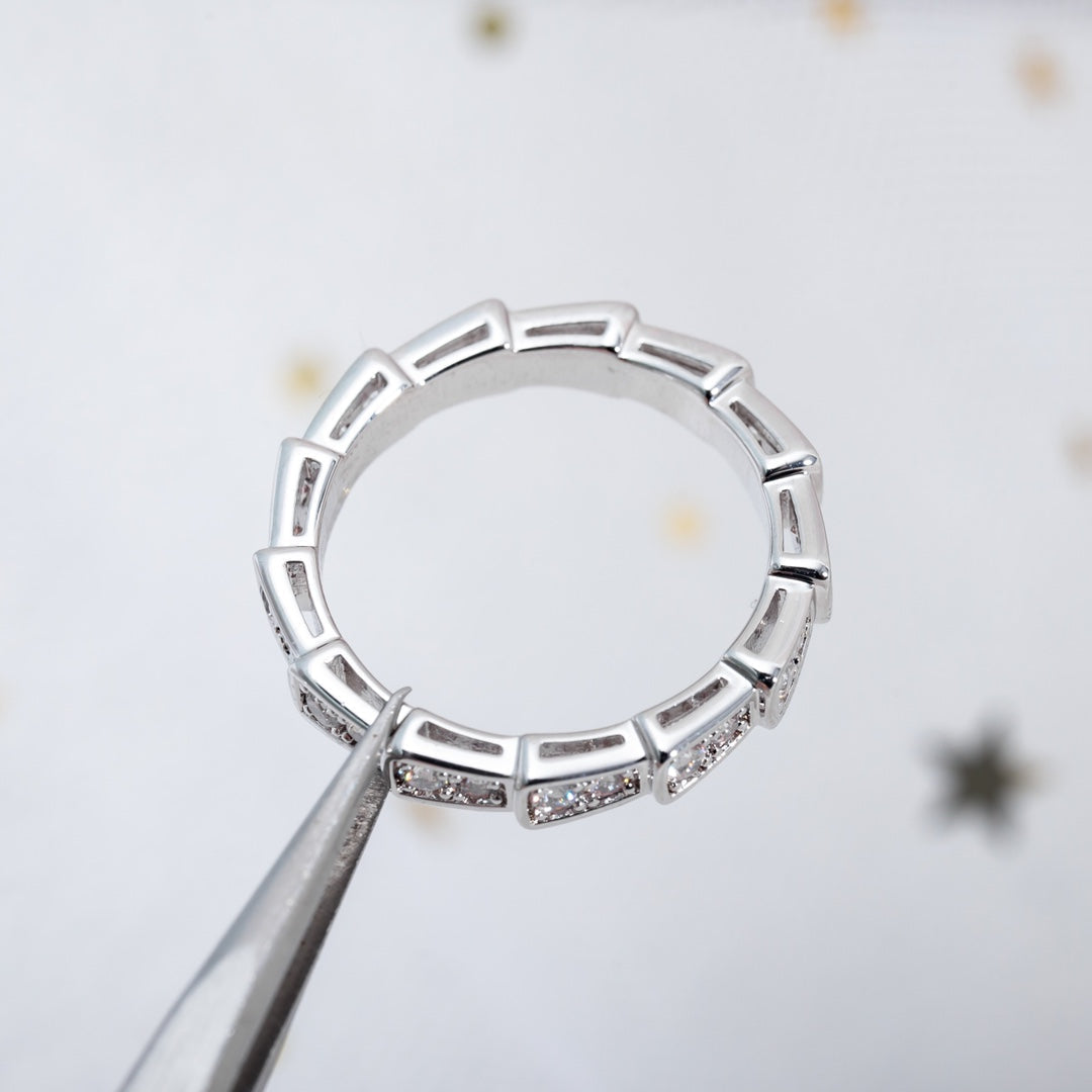 [Regalia Jewelry]SERPENTI RING SILVER DIAMOND PAVED 3MM