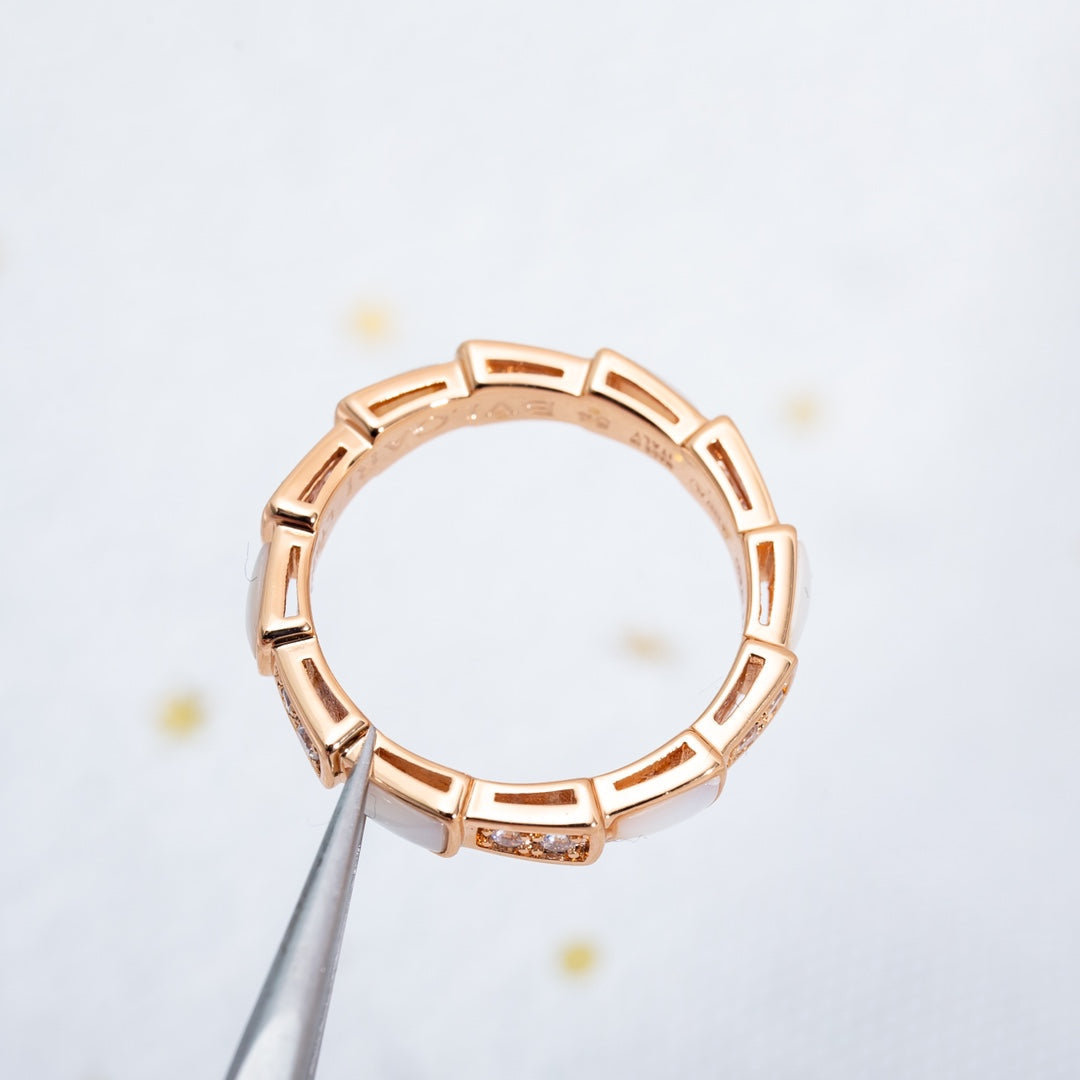 [Regalia Jewelry]SERPENTI RING PINK GOLD DIAMOND MOP 3MM