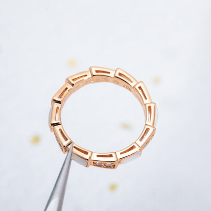[Regalia Jewelry]SERPENTI RING PINK GOLD DIAMOND MOP 3MM