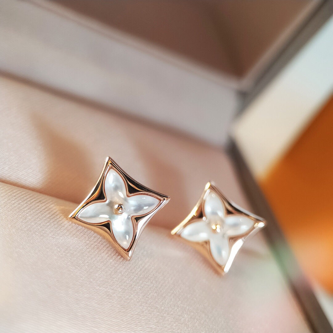 [Regalia Jewelry]STAR MOP PINK GOLD EARRINGS