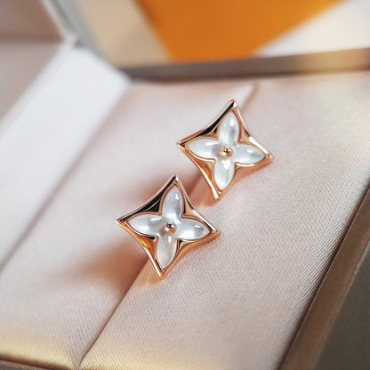 [Regalia Jewelry]STAR MOP PINK GOLD EARRINGS