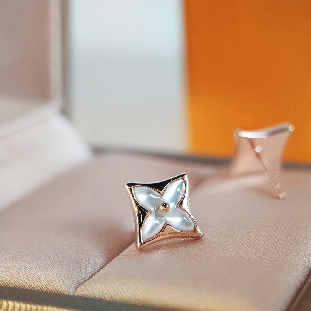 [Regalia Jewelry]STAR MOP PINK GOLD EARRINGS