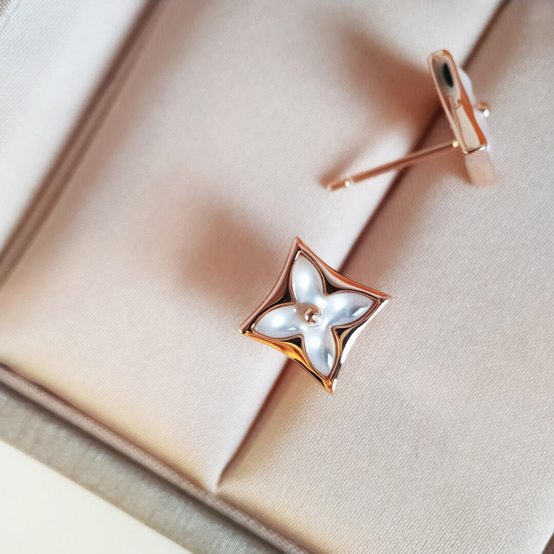 [Regalia Jewelry]STAR MOP PINK GOLD EARRINGS