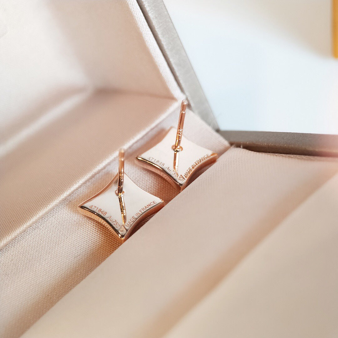 [Regalia Jewelry]STAR MOP PINK GOLD EARRINGS